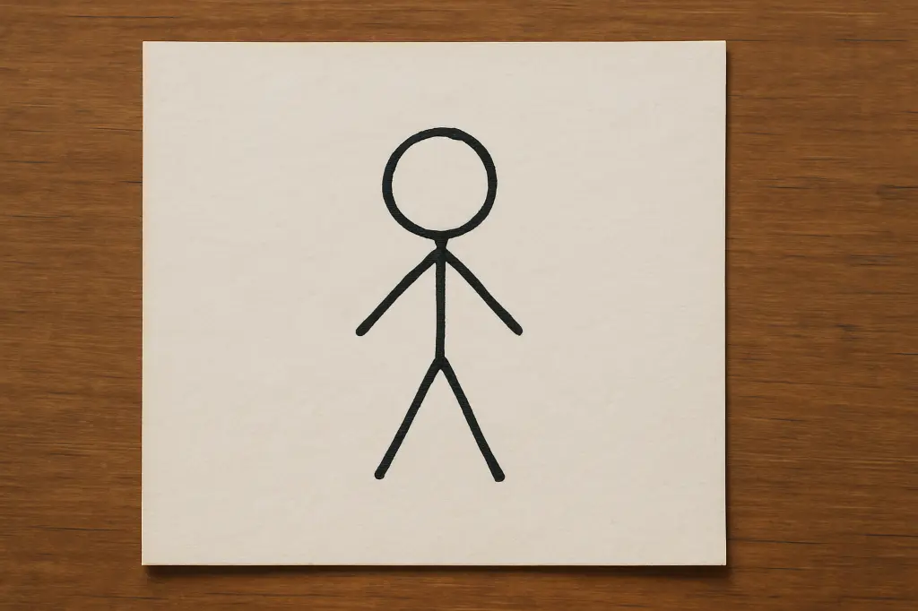 Piece of Paper with Stick Figure